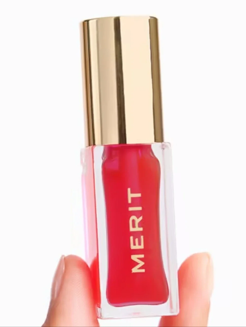 MERIT Shade Slick Gelée Tinted Lip Oil in Maraschino (sheer red) NIB & FULL SIZE